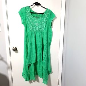 Free people semi-sheer green dress